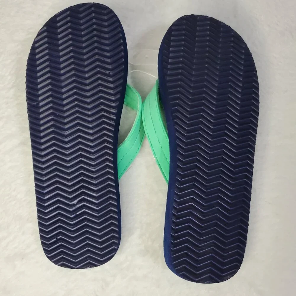 NWT OshKosh B'gosh Dinosaur Green Blue Flip Flops Kids Youth Size 2/3